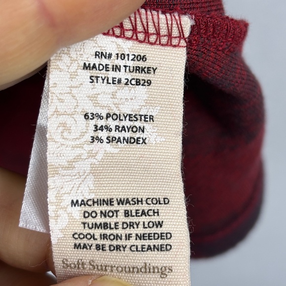 Soft Surroundings Mad About Buffalo Plaid Long Sleeve Tunic Top Sz L Long Sleeve - Picture 6 of 10